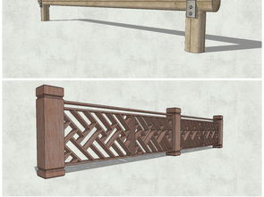 精品特色木质栏杆竹篱笆院墙围墙su模型设计图下载 图片49.71mb 植物景观库 su模型